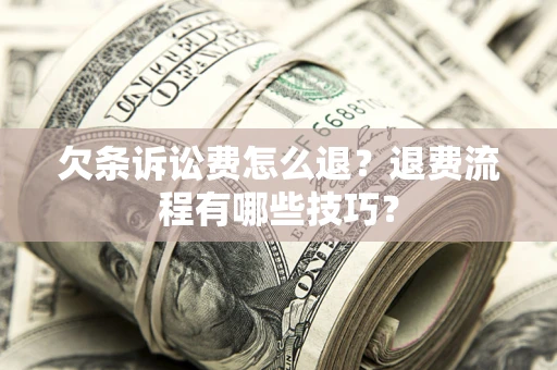 武汉欠条诉讼费怎么退？退费流程有哪些技巧？
