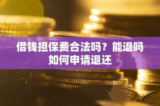 武汉借钱担保费合法吗？能退吗如何申请退还