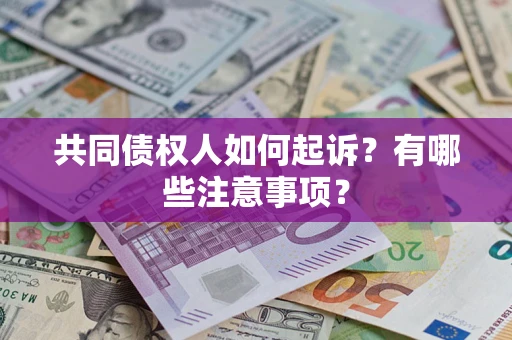 武汉共同债权人如何起诉？有哪些注意事项？