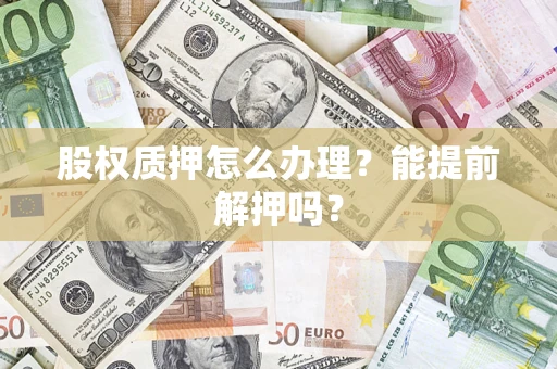 武汉股权质押怎么办理？能提前解押吗？