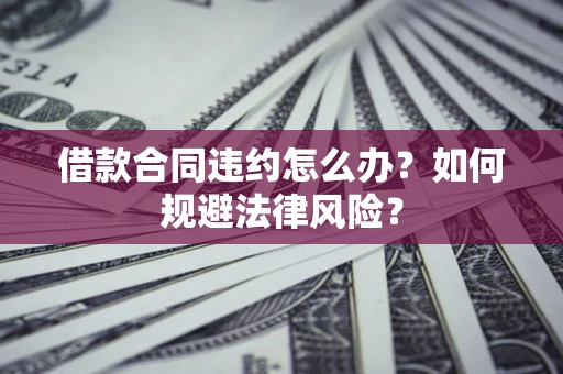 武汉借款合同违约怎么办？如何规避法律风险？