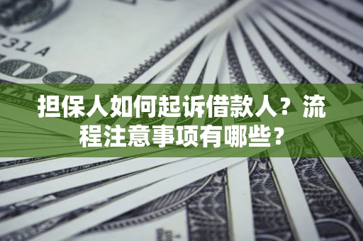 武汉担保人如何起诉借款人？流程注意事项有哪些？
